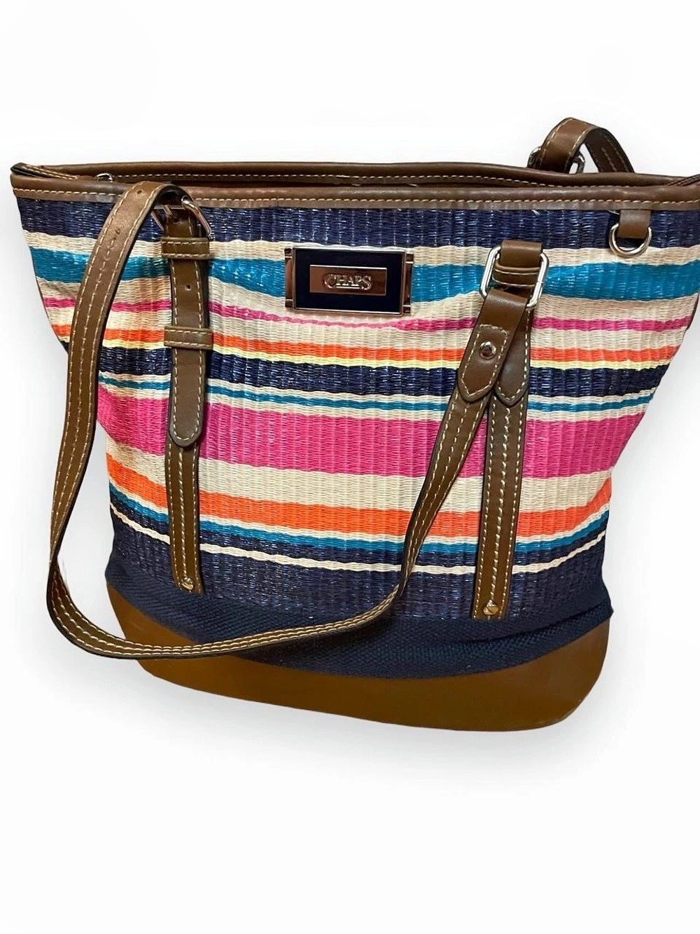Chaps vintage Striped Tote in Multicolor